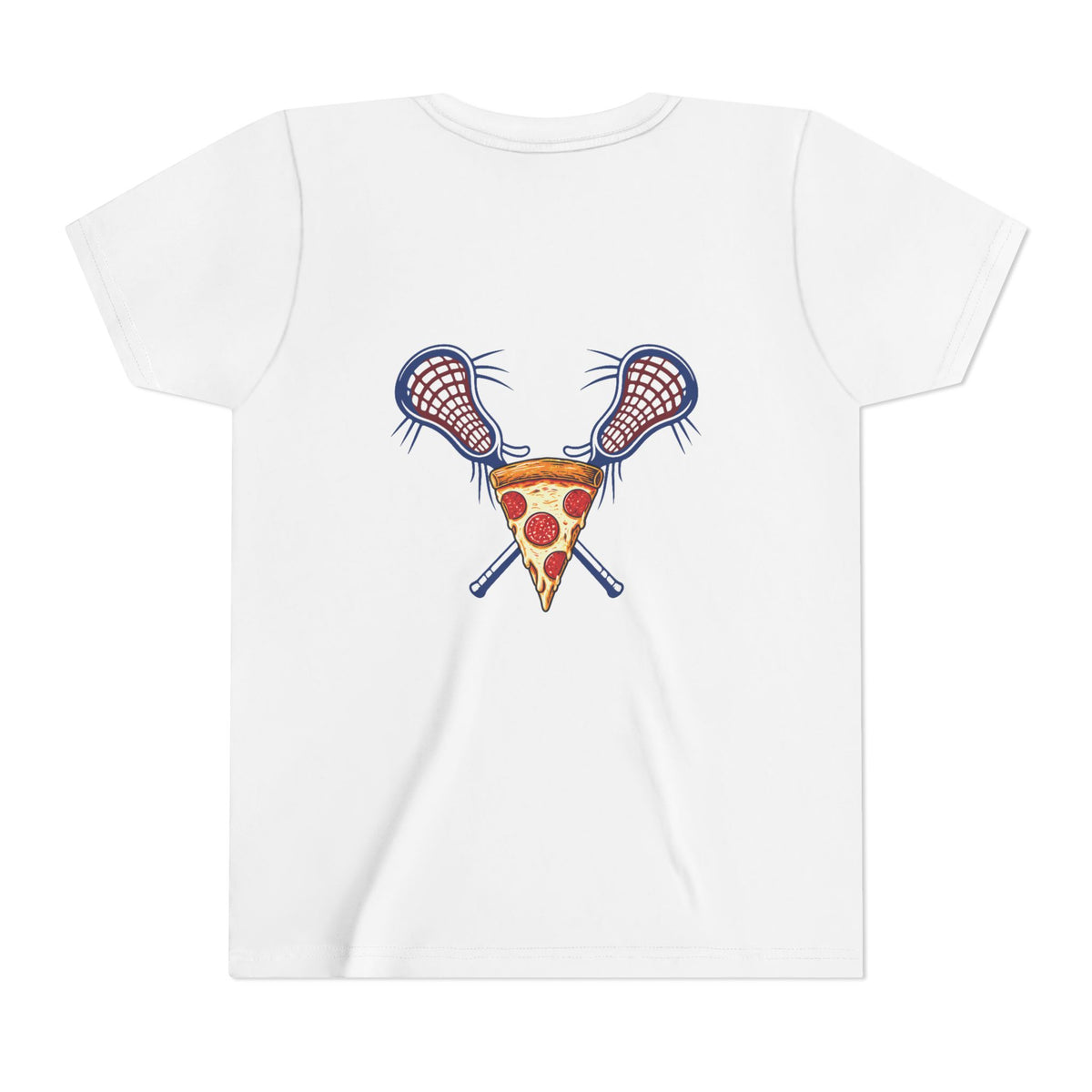White: Youth East End Pizza Lacrosse Tee back view