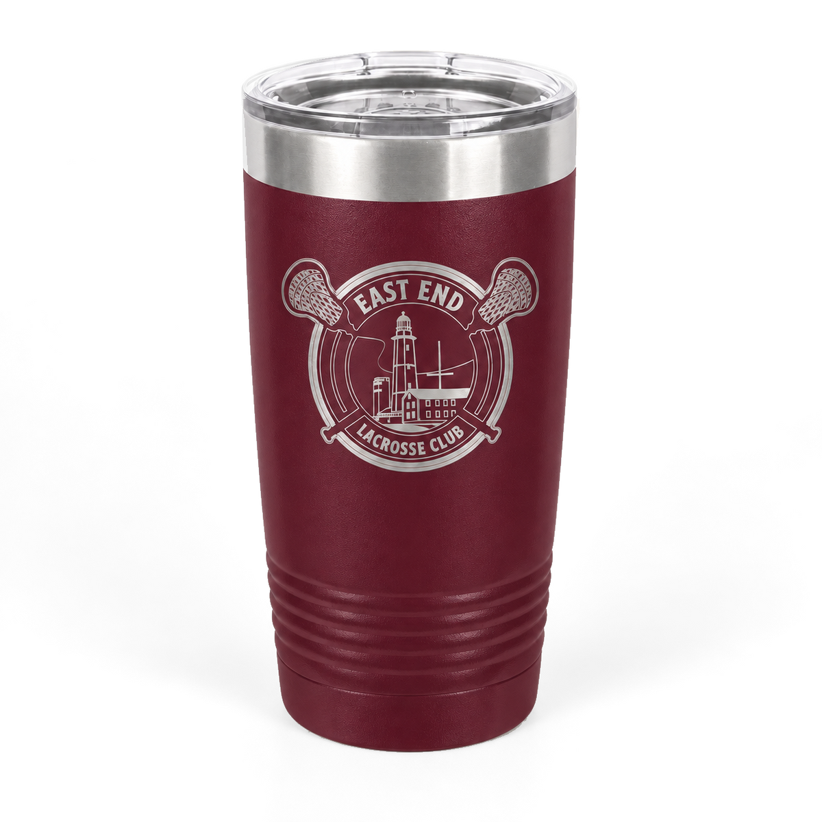 Maroon: East End Insulated Tumbler with engraved Lighthouse Crest